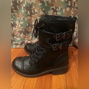 Black combat boots size 8